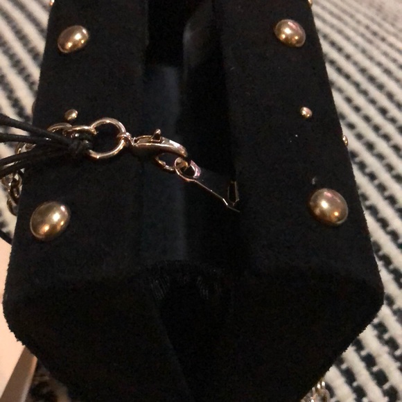 Estee & Lilly PuckerMinaudiereGoldStudsClutchBlack - Picture 6 of 7